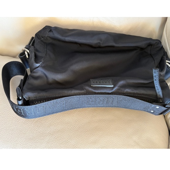 Lauren Ralph Lauren Black Nylon Shoulder Bag with Logo Strap - Picture 5 of 10